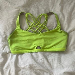 Lulu lemon size 6 free to be wild yellow sports bra